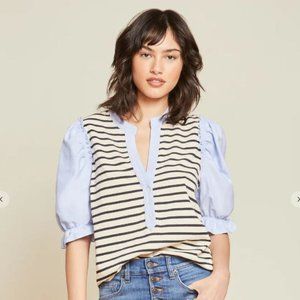 Veronica Beard Raegan Mixed Media Top